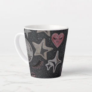 Disco Hearts 12oz Latte Mug – Cute Glam Coffee Cup