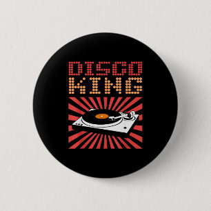 Disco King 70s Disco Themed Shirt Vintage Retro Te 6 Cm Round Badge