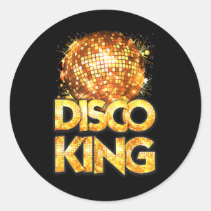 Disco King - Seventies Costume Disco Ball Vintage Classic Round Sticker