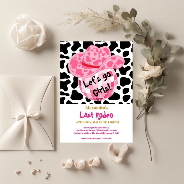 Disco Last Rodeo Cowgirl Bridal Shower Invitation (Creator Uploaded)