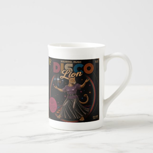 Disco Lion Duo Bone China Mug (Right)