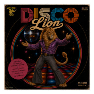 Disco Lion Poster