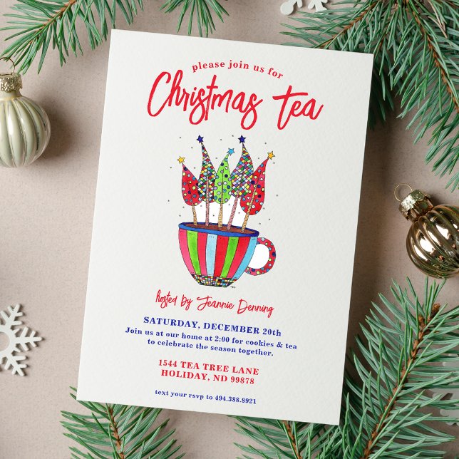 Disco Mug Christmas Tea Party Invitation (Creator Uploaded)