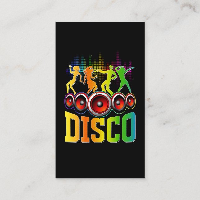 Disco Music 80s 90s Party Groove Funky Music Business Card (Front)