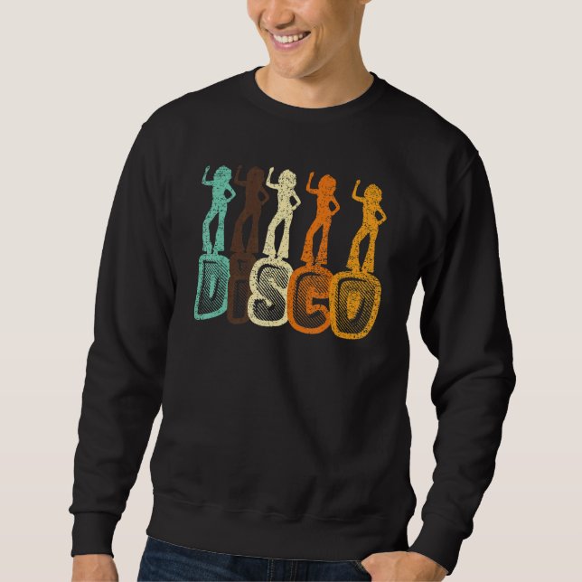 Disco Music Dance Dancing Dancer Colourful 70's Re Sweatshirt (Front)