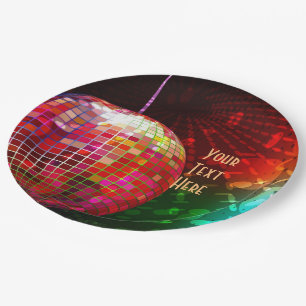 Disco Night 70's Retro Disco Ball  Paper Plate