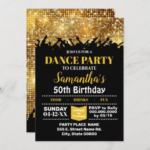 Disco night birthday Dance party bash Invitation