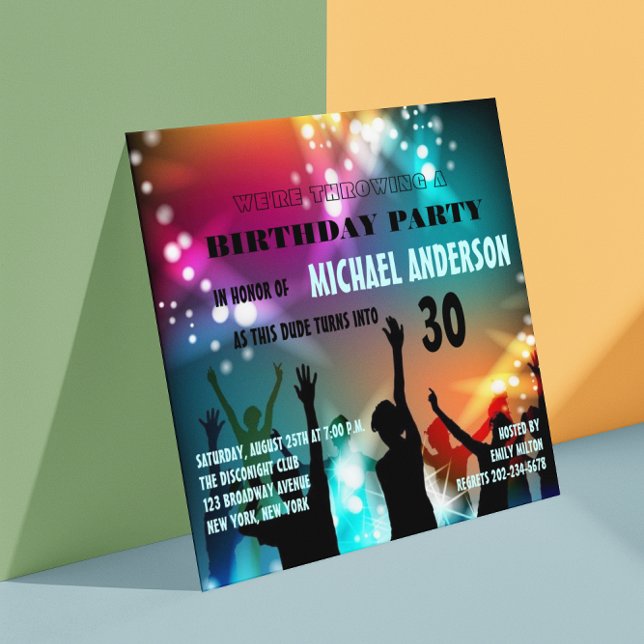 Disco Night Glam Birthday/Bachelor Party Invitation (Creator Uploaded)