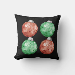 Disco Ornament Christmas Throw Pillow