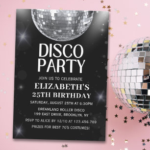 Disco Party 70'S Adults Birthday Invitation