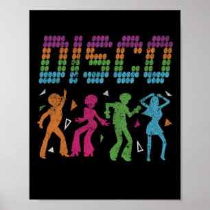 Disco Party Dancing 70s Style Retro Disco Vintage  Poster