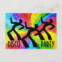 Disco Party - Dancing People and Rainbow Swirls