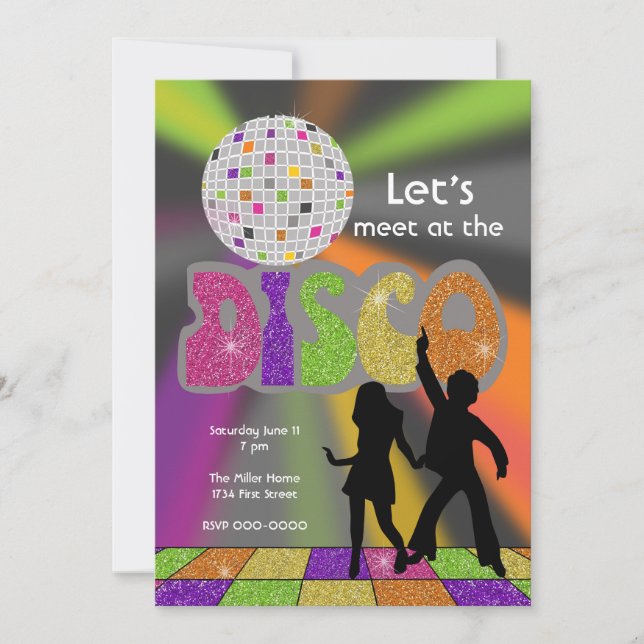 Disco Party Invitation (Front)