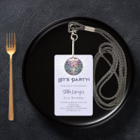 Disco party lavender violet birthday invitation