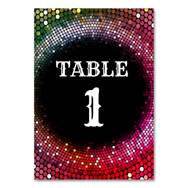 Disco party Table card (Front)