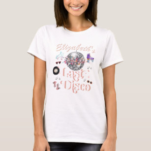 Disco Pink Retro Roller Skating   Bachelorette T-Shirt