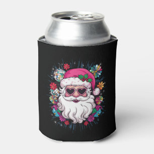 Disco Pink Santa Christmas Funny Xmas Party  Can Cooler