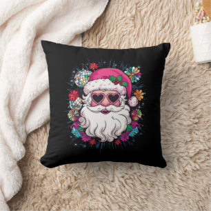 Disco Pink Santa Christmas Funny Xmas Party  Cushion