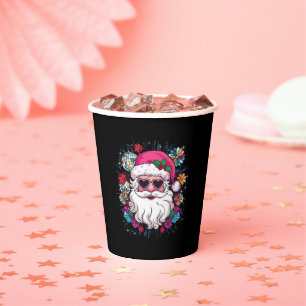 Disco Pink Santa Christmas Funny Xmas Party Paper Cups