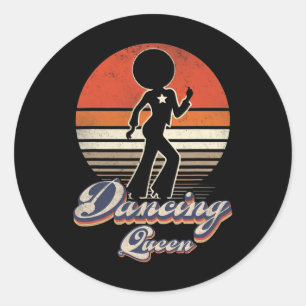 Disco Queen 70's Vintage 80s Themed Retro Dancin Q Classic Round Sticker