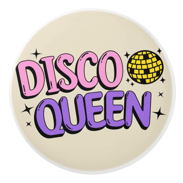 Disco queen ceramic knob (Front)