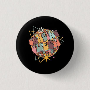 Disco Queen Dance Mum Dancing Queen Vintage Retro 3 Cm Round Badge