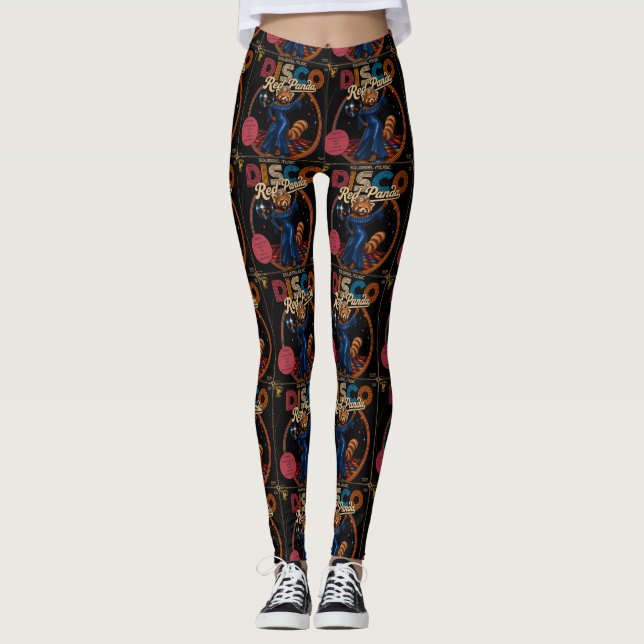 Disco Red Panda Leggings (Front)