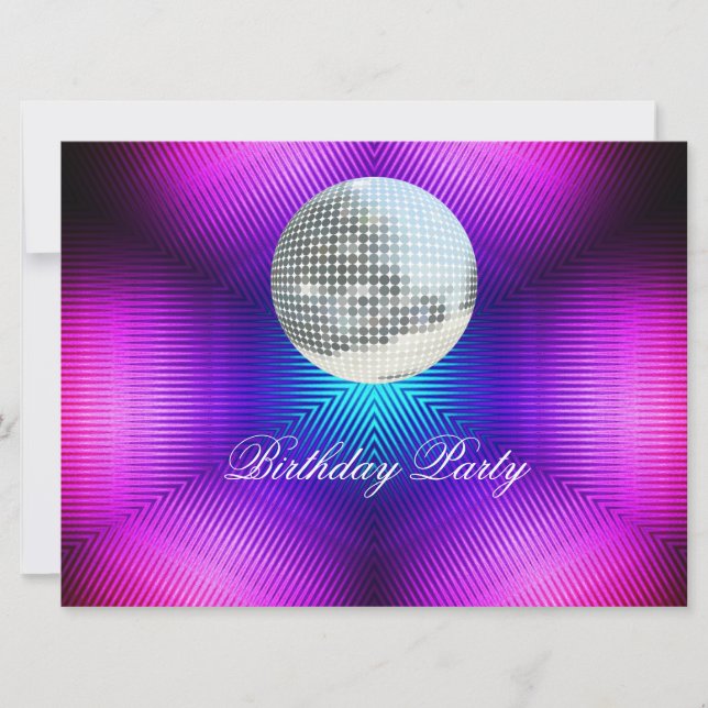 Disco Retro Birthday Party Invitation (Front)