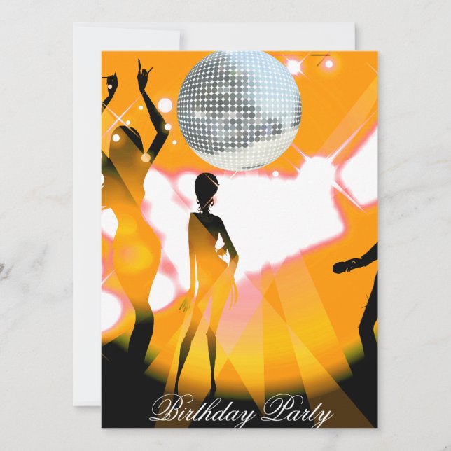 Disco Retro Birthday Party Invitation (Front)