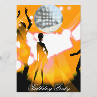 Disco Retro Birthday Party Invitation