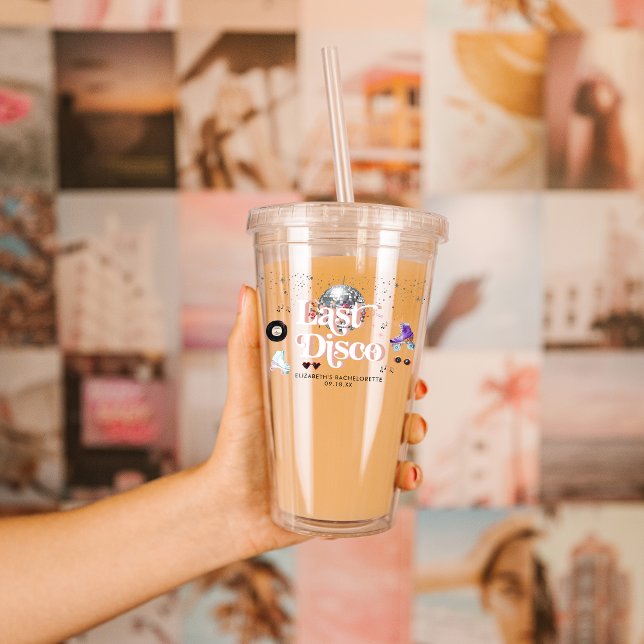 Disco Retro Roller Skating | Bachelorette Acrylic Tumbler (Creator Uploaded)