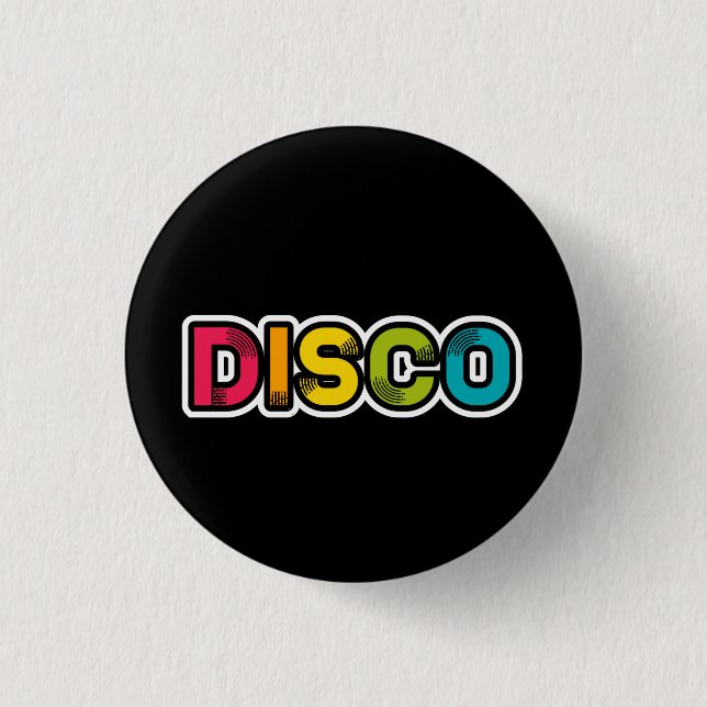 DISCO retro vinyl 3 Cm Round Badge (Front)