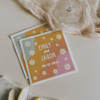Disco Retro Wedding Cocktail Napkins