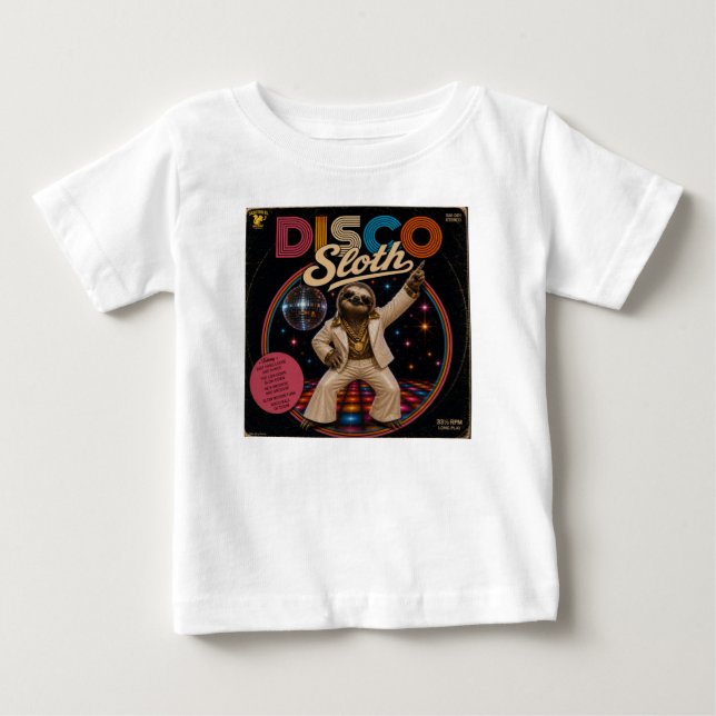 Disco Sloth Baby T-Shirt (Front)