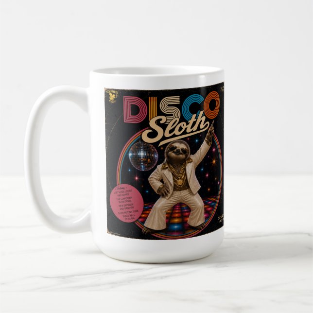 Disco Sloth Coffee Mug (Left)