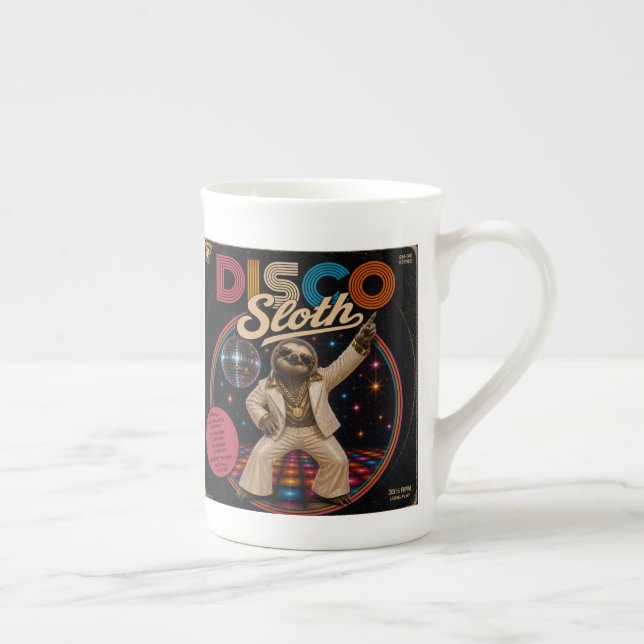 Disco Sloth Duo Bone China Mug (Right)