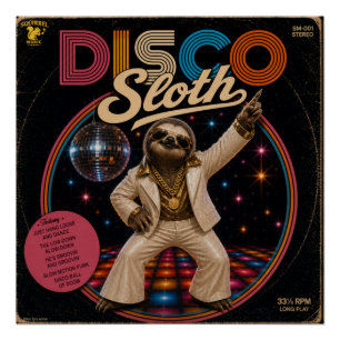 Disco Sloth Poster