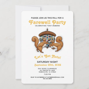 Disco Squirrels Farewell Party Invitation