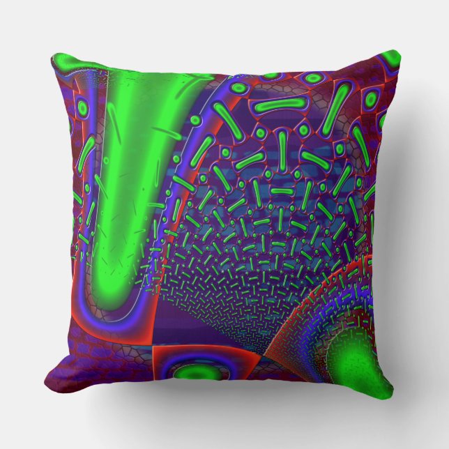 Disco Tech Dichroic Glass Fractal Cushion (Front)