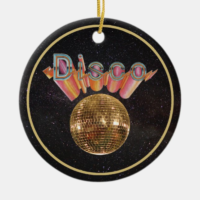 Disco the Night Away Ceramic Tree Decoration (Front)