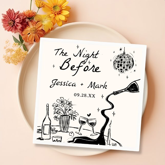 Disco The Night Before Wedding Napkin (Creator Uploaded)