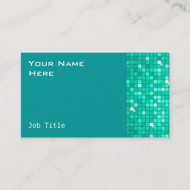Disco Tiles Aqua business card side (Front)