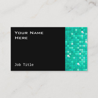 Disco Tiles Aqua business card side black