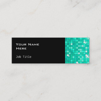 Disco Tiles Aqua business card side skinny black