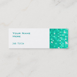 Disco Tiles Aqua business card side skinny white