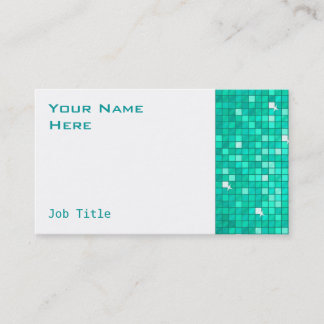 Disco Tiles Aqua business card side white