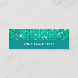 Disco Tiles Aqua business card skinny