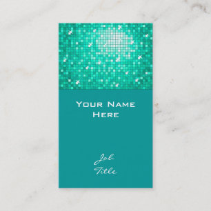 Disco Tiles Aqua business card top