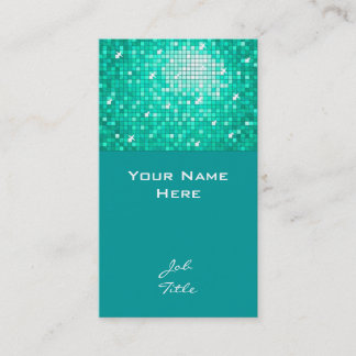 Disco Tiles Aqua business card top