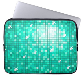 Disco Tiles aqua laptop sleeve 13 inch